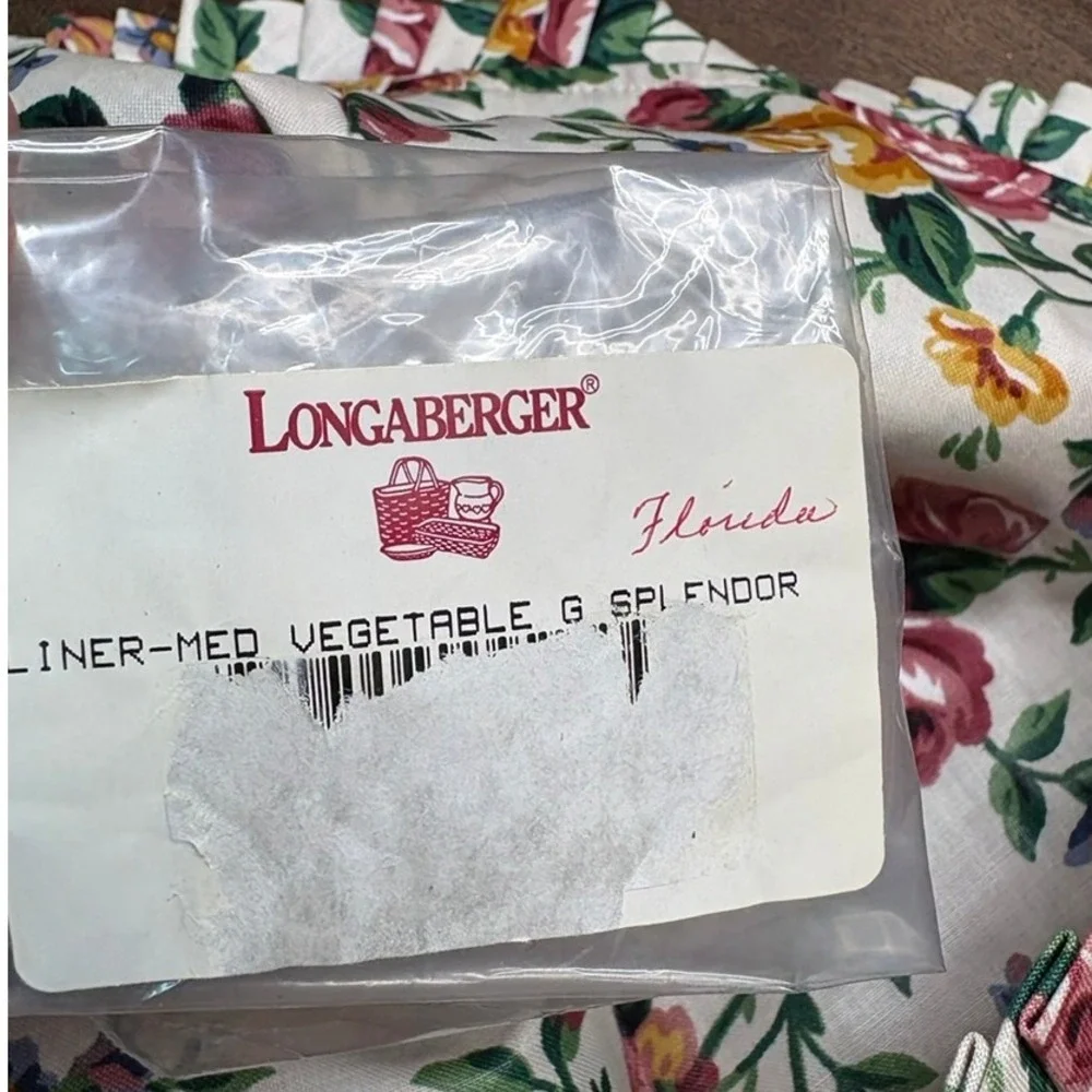 LONGABERGER Medium Vegetable Basket Liner Fabric Garden Splendor 100% Cotton NEW